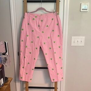 Lilly Pulitzer Pink women’s Pants with Green Embroidery